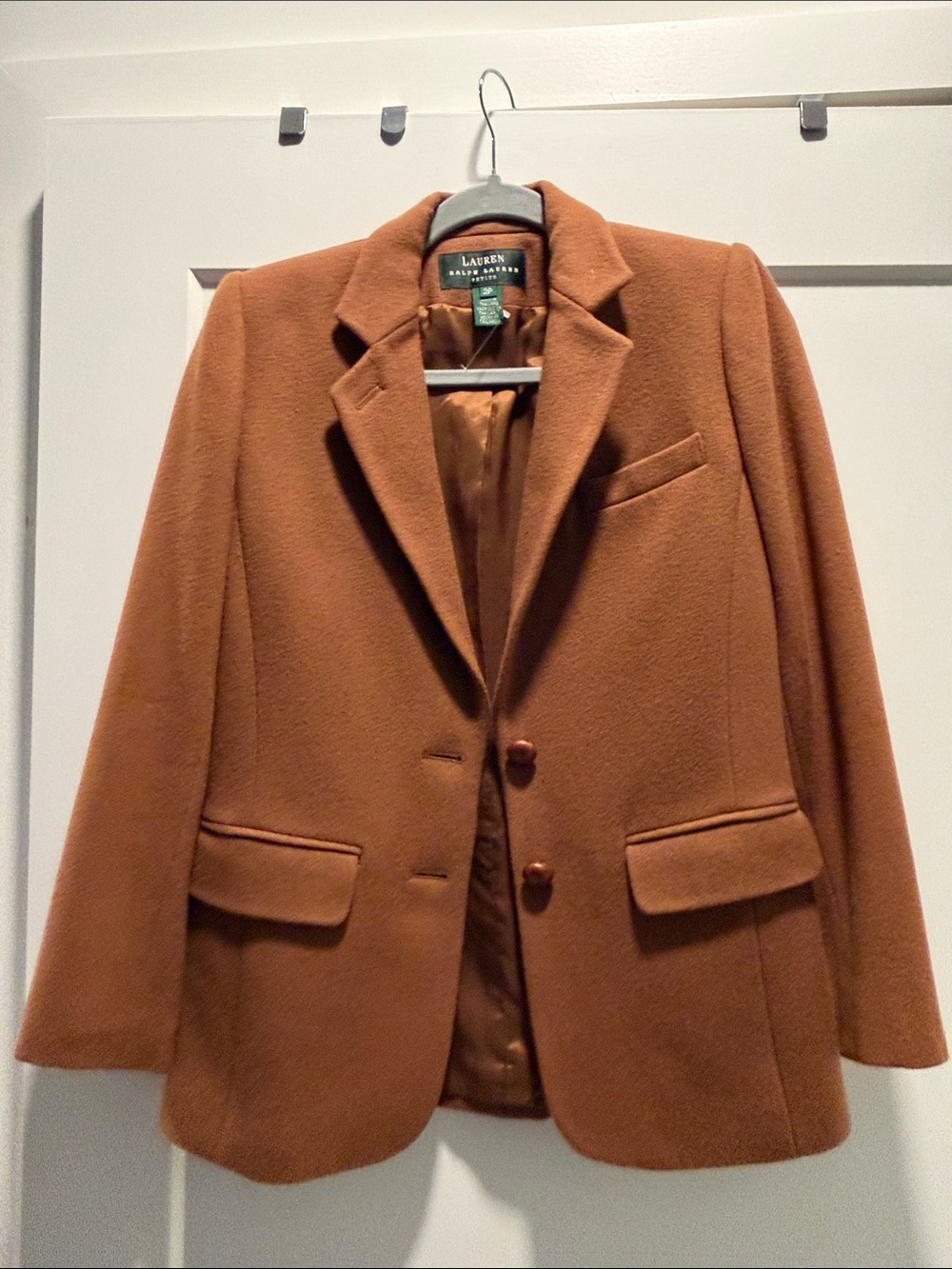 Lauren Ralph Lauren Rust Brown Wool-Blend Blazer